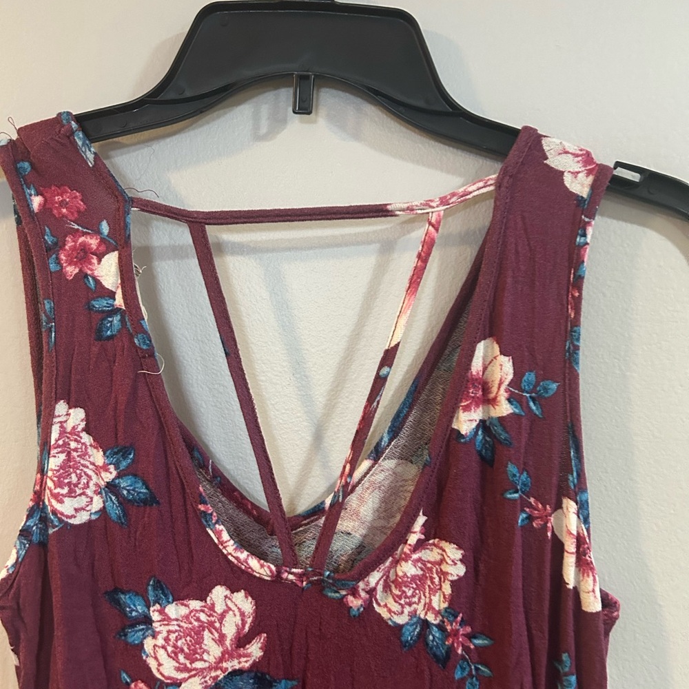 Pink Republic Burgundy Floral Maxi Dress size small - Picture 4 of 6